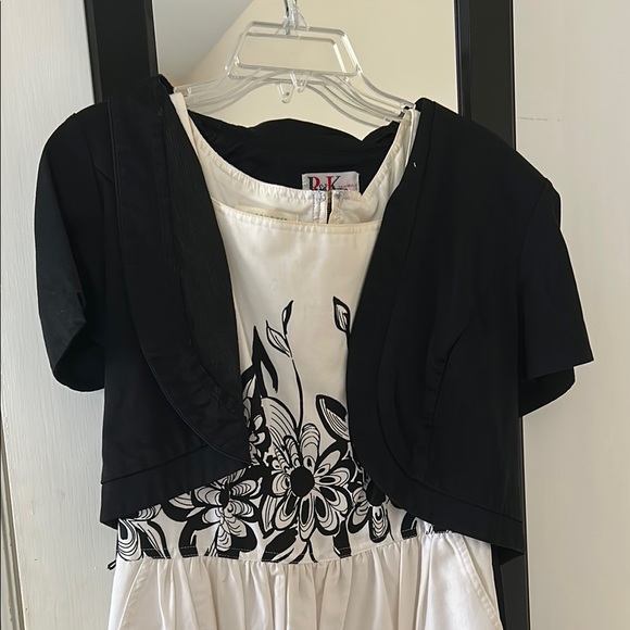 Black and White Floral Dress with Bolero - Picture 1 of 1